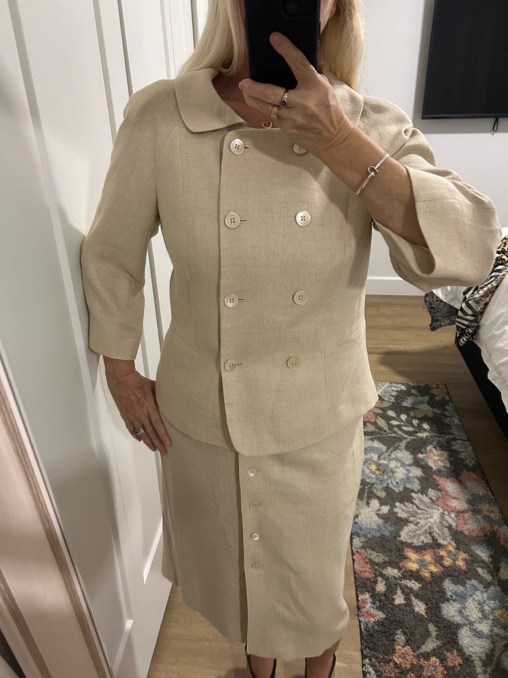 Vintage Brooks Brothers 2-Piece Double Breasted Top with Pencil Skirt |SZ 10/12 - Picture 2 of 14